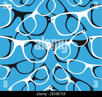 Brille nahtlose Muster Retro Hipster Sonnenbrille. vektor abstrakten Hintergrund. Stock Vektor