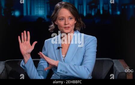 19. Februar 2021, Los Angeles, Kalifornien, USA - JODIE FOSTER diskutiert ihren neuen Film 'The Mauretanian' über 'Jimmy Kimmel Live.(Bildquelle: © ABC/Jimmy Kimmel Live/ZUMA Wire) Stockfoto