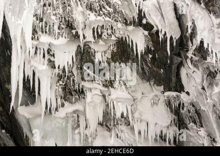 Eisformationen, Tornetrask See, Abisko Nationalpark, Schweden. Stockfoto