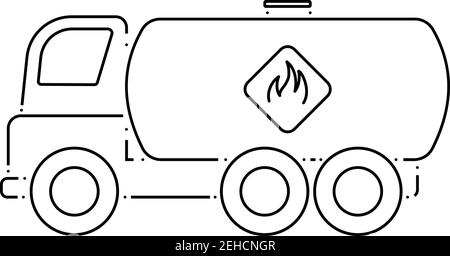Symbol Für Öltransporter. Skizzieren Sie Das Einfache Design. Vektorgrafik. Stock Vektor