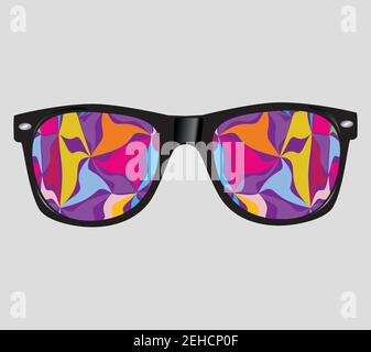 Sonnenbrille mit abstrakten Vektor Illustration Hintergrund Hipster Style Sonnenbrille mit Abstrakt Vektor Illustration Hintergrund Hipster Stil Stock Vektor