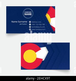 Colorado Flag Visitenkarte, Standardgröße (90x50 mm) Visitenkartenvorlage mit Anschnitt unter der Clipping-Maske. Stock Vektor