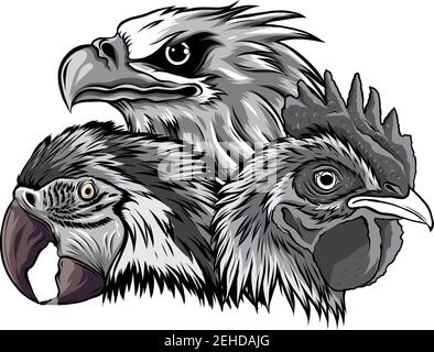 Eagle Mascot Logo Design Vektor-Vorlage, moderne Illustration für E Sport Logo Stock Vektor