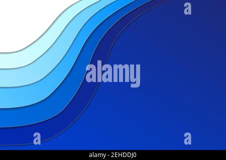 Papier ausgeschnittenen Hintergrund für Design in blauen Farben mit Leerzeichen Stock Vektor