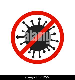 Stop Coronavirus COVID-19 Vektor-Symbol auf weißem Hintergrund isoliert. Virensymbol anhalten. Stock Vektor