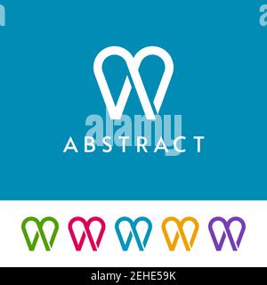 Einfache Zahnsymbole auf weißem und blauem Hintergrund. Abstraktes Logo-Design für Dental. Stock Vektor