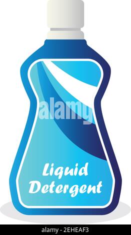 Flüssigwaschmittel-Flasche auf weißem Hintergrund. vektorgrafik Stock Vektor