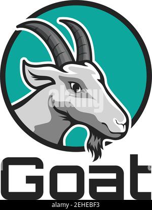 Ziege Logo isoliert auf weißem Hintergrund. vektor-Illustration Stock Vektor