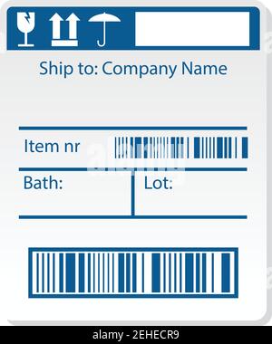 Versand Barcode-Etikett Aufkleber für die Reederei. vektor-Illustration Stock Vektor