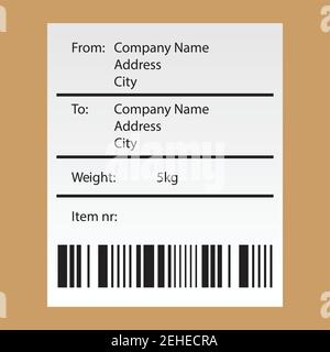 Versand Barcode-Etikett Aufkleber für die Reederei. vektor-Illustration Stock Vektor