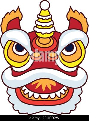 löwentanz für chinesisches Neujahrfest. vektor-Illustration Stock Vektor