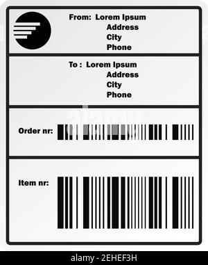 Versand Barcode-Etikett Aufkleber für die Reederei. vektor-Illustration Stock Vektor