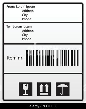 Versand Barcode-Etikett Aufkleber für die Reederei. vektor-Illustration Stock Vektor