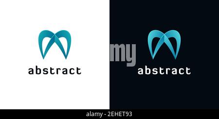 3D Zahnsymbole in Kronenform. Abstrakte Dental-Logo-Vorlagen auf weißen und schwarzen Hintergründen. Stock Vektor