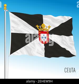 Ceuta regionale Flagge, autonome Gemeinschaft von Spanien, Afrika, Vektor-Illustration Stock Vektor