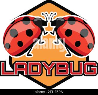 lady Bug Logo isoliert auf weißem Hintergrund Vektor-Illustration Stock Vektor