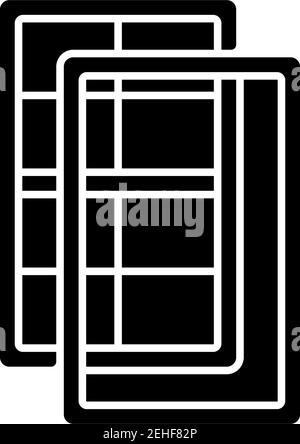 Sturmfenster mit schwarzem Glyphen-Symbol Stock Vektor