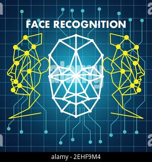 Human Face Recognition Scanning System. vektor-Illustration Stock Vektor
