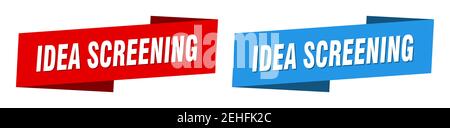 Idee Screening Band Label-Set. Idee Screening Banner Stock Vektor
