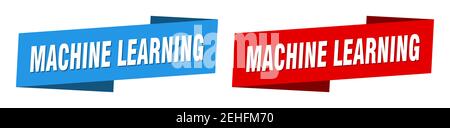 Machine Learning Band Label-Zeichensatz. Machine Learning Banner Stock Vektor