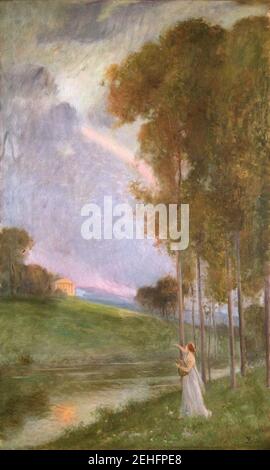 Paisatge amb figura - Joan Brull i Vinyoles (1863-1912) - 0. Stockfoto