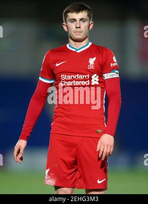 Norbiton, Kingston upon Thames, London, - FEBRUAR 19: Während der Premier League 2 Division One zwischen Chelsea Under 23 und Liverpool Under 23 im Kingsmeadow Stadium, Norbiton, Kingston upon Thames, London, UK am 19th. Februar 2021 Credit: Action Foto Sport/Alamy Live News Stockfoto