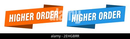 Band-Label-Set höherer Ordnung. Banner höherer Ordnung Stock Vektor