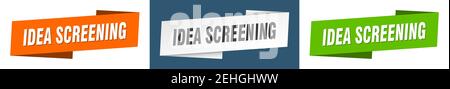Idee Screening Band Label-Set. Idee Screening Banner Stock Vektor
