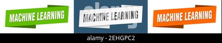 Machine Learning Band Label-Zeichensatz. Machine Learning Banner Stock Vektor