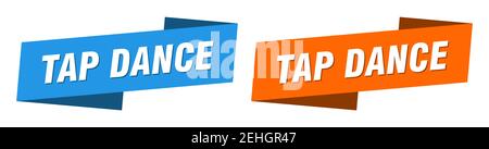 Tippen Sie auf Tanzband Label sign set. Tippen Sie auf Tanz Banner Stock Vektor