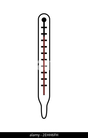Thermometer-Symbol, Vektorgrafik isoliert auf weißem Hintergrund. Symbol. Stock Vektor
