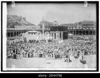 Palästina, muslimische (muslimische) Pilger an der Kaaba, heiligen Schrein in der heiligen Stadt Mekka Stockfoto