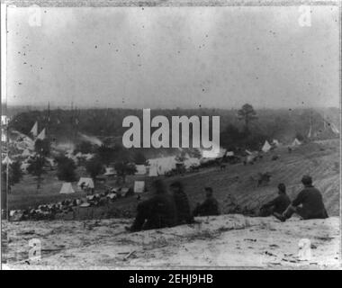 Panoramablick auf Lager der Armee des Potomac am Cumberland Landung, am Pamunkey River, Mai 1862 Stockfoto