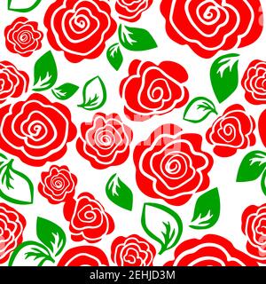 Der nahtlose Hintergrund ist einfache Rosen. Vektorgrafik Stock Vektor