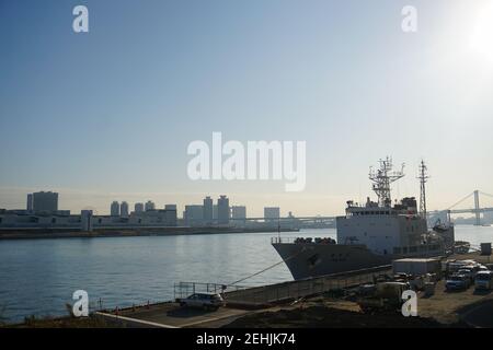 Tokyo Port Toyosu Tokyo Japan Stock Foto Stock Bilder Stock Bilder Stockfoto