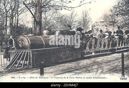 Paris - Le Tramway de la Porte Maillot au Jardin d Acclimatation. Stockfoto