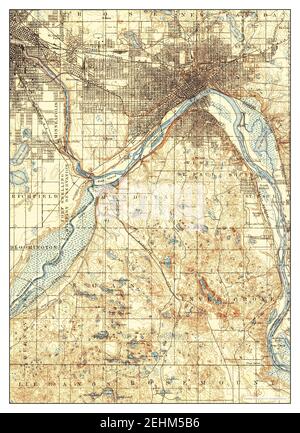 St Paul, Minnesota, Karte 1896, 1:62500, Vereinigte Staaten von Amerika von Timeless Maps, Daten U.S. Geological Survey Stockfoto