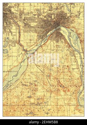 St Paul, Minnesota, Karte 1896, 1:62500, Vereinigte Staaten von Amerika von Timeless Maps, Daten U.S. Geological Survey Stockfoto