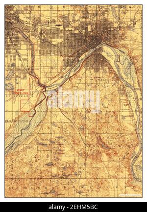 St Paul, Minnesota, Karte 1896, 1:62500, Vereinigte Staaten von Amerika von Timeless Maps, Daten U.S. Geological Survey Stockfoto