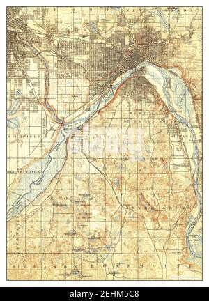 St Paul, Minnesota, Karte 1896, 1:62500, Vereinigte Staaten von Amerika von Timeless Maps, Daten U.S. Geological Survey Stockfoto