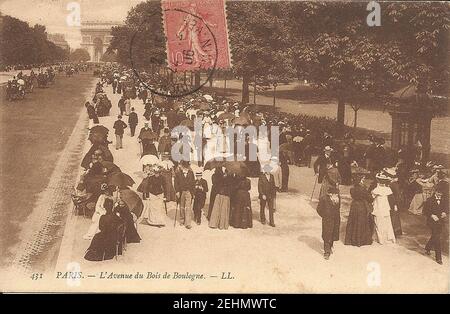 Paris-L'Avenue du Bois de Boulogne-LL 431. Stockfoto