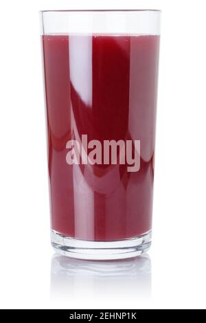 Berry Smoothie Fruchtsaft Trinken Sie Waldbeeren in einem Glas Isoliert auf weißem Hintergrund Stockfoto