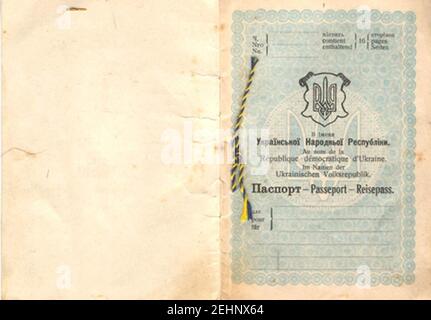 Pasaporte UNR - Seite 1. Stockfoto