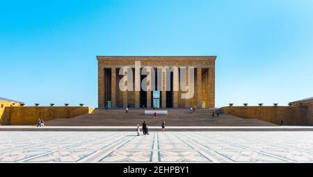 ANKARA, TÜRKEI - 3. SEPTEMBER 2020: ANITKABIR. Anitkabir ist das Mausoleum von Mustafa Kemal Ataturk. Ankara, Türkei. Stockfoto