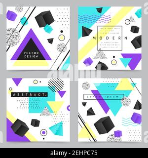 Abstrakte geometrische Formen Konzept Symbole setzen flache isolierte Vektor-Illustration Stock Vektor