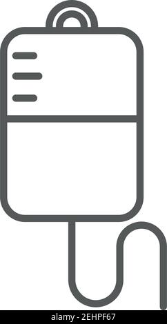 Medical iv Stand Medikation Geräte Vektor Illustration Linie Symbol weiß Hintergrund Stock Vektor