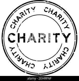 Grunge schwarz Charity Wort rund Gummi Siegel Stempel auf weiß Hintergrund Stock Vektor