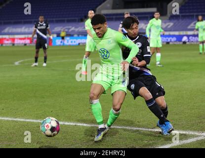 Bielefeld, Deutschland. 19th Feb, 2021. firo: 19,02.2021, Fußball: Fußball: 1st Bundesliga, Saison 2020/21 Arminia Bielefeld - VfL Wolfsburg 0: 3 Rosa SILVA, Wolfsburg Links zur Nutzung weltweit Credit: dpa/Alamy Live News Stockfoto