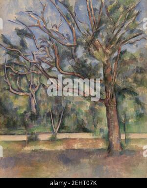 Paul Cézanne - Bäume und Straße (Arbres et Route) - BF940 - Barnes Foundation. Stockfoto