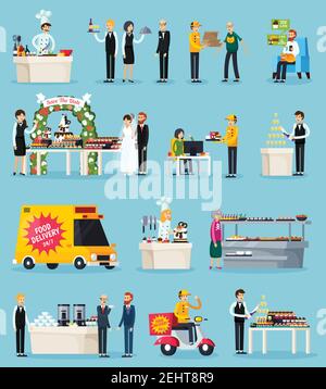 Vector Informatik Kantine Catering, Kantine Konzept. Abbildung für Menü design Restaurant oder ...